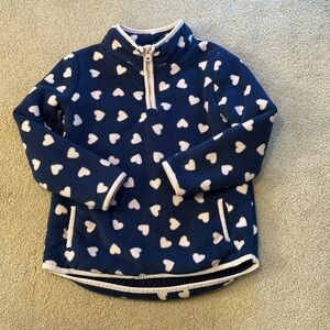 Carter’s Girls 6 6X Navy Heart Print Quarter Zip Fleece Pullover